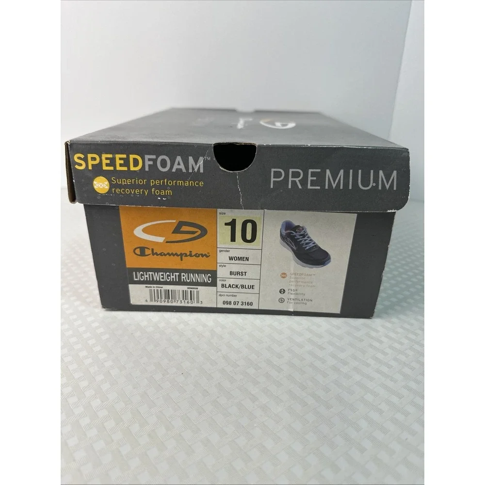 Champion C9 Speed Foam‎ Womens Size 10 Running Shoes Black Blue Pink Athletic